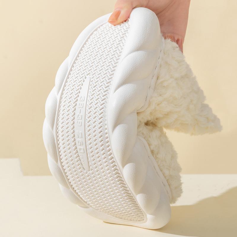 Fashion Comwarm Fur Slippers For Women Winter 2024 New Warm Cozy Furry Boots For Home Indoor Cute Soft Sole Plush Slides For Cotton Shoe