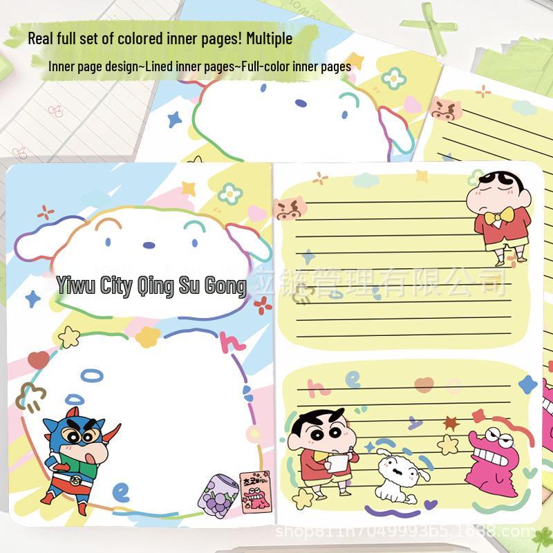 Кожаный блокнот Shin-chan формата А5 с полноцветными страницами - Модный мультяшный планировщик в твердом переплете
