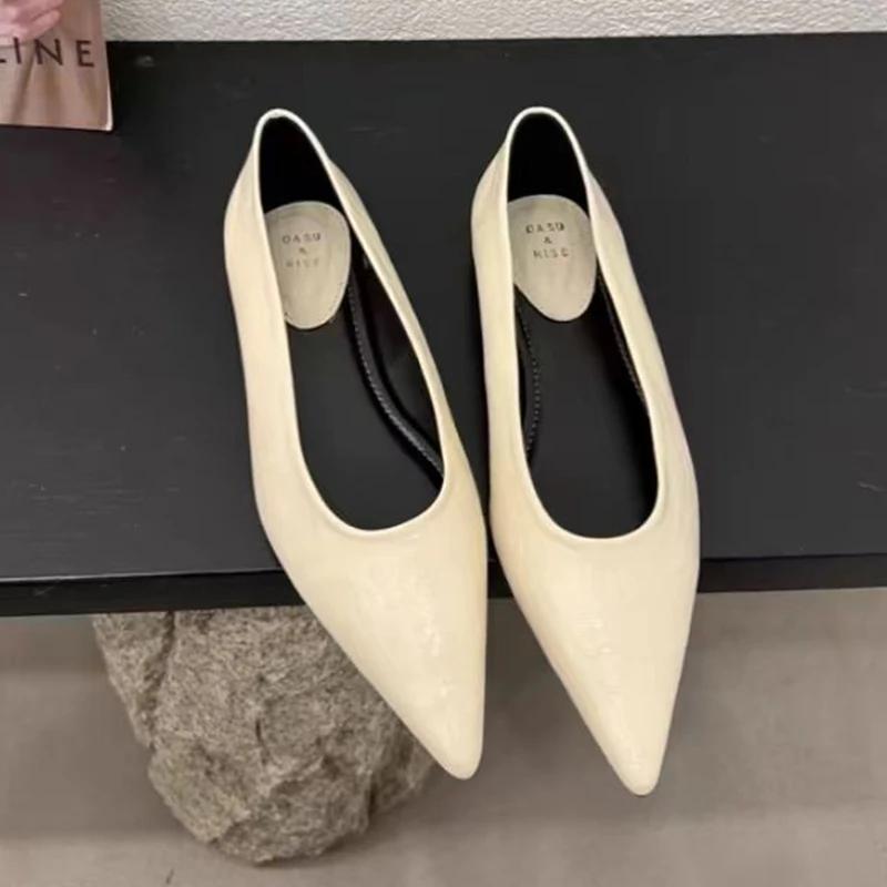 Острый носок женские туфли на плоской подошве повседневная обувь женская 2024 тренд мода новые сандалии роскошные удобные осенние женские туфли