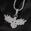 Gu Meng hip-hop digital 1 big wings pendant male personality cool copper inlaid zircon street necklace tide