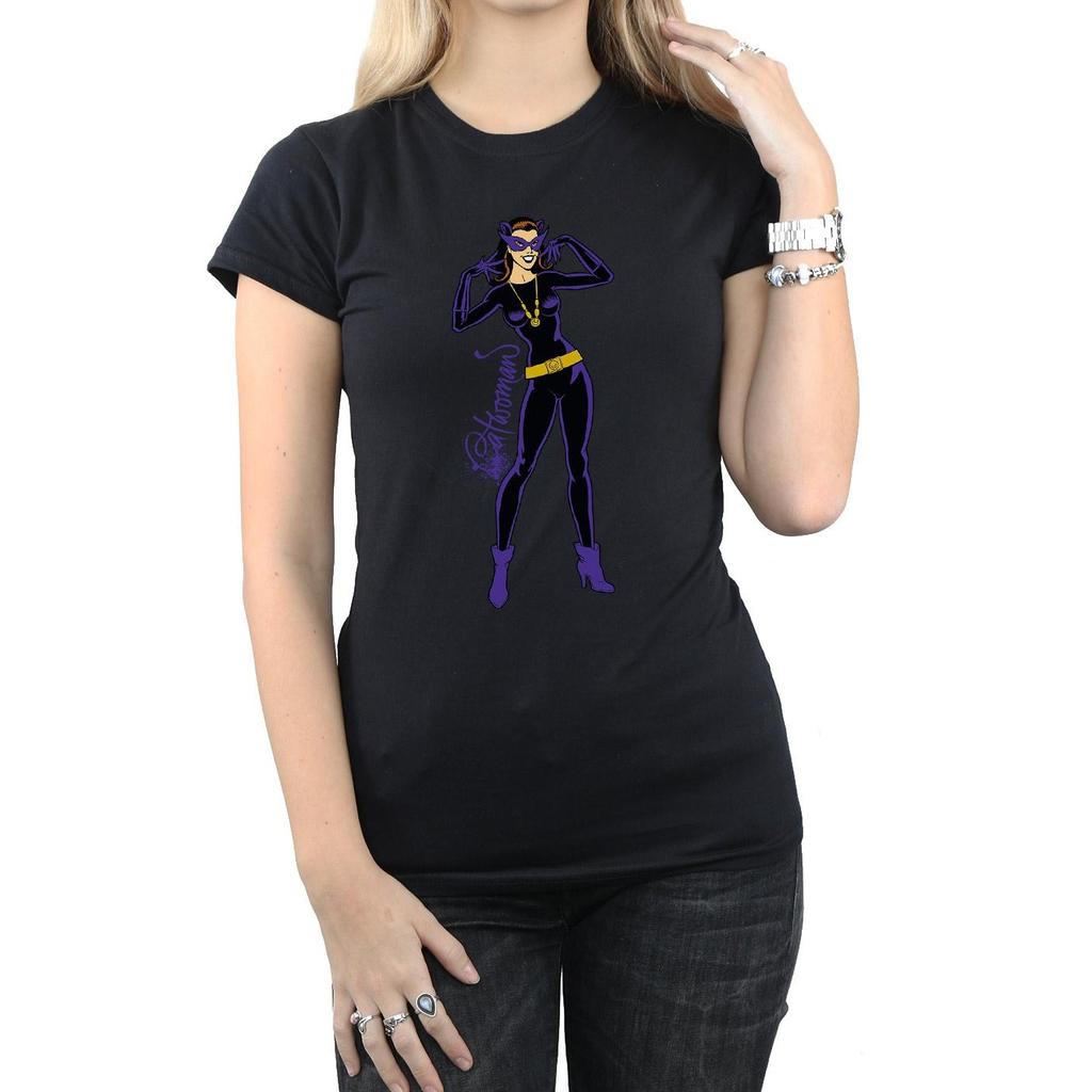 DC Comics Womens/Ladies Catwoman Happy Pose Cotton T-Shirt