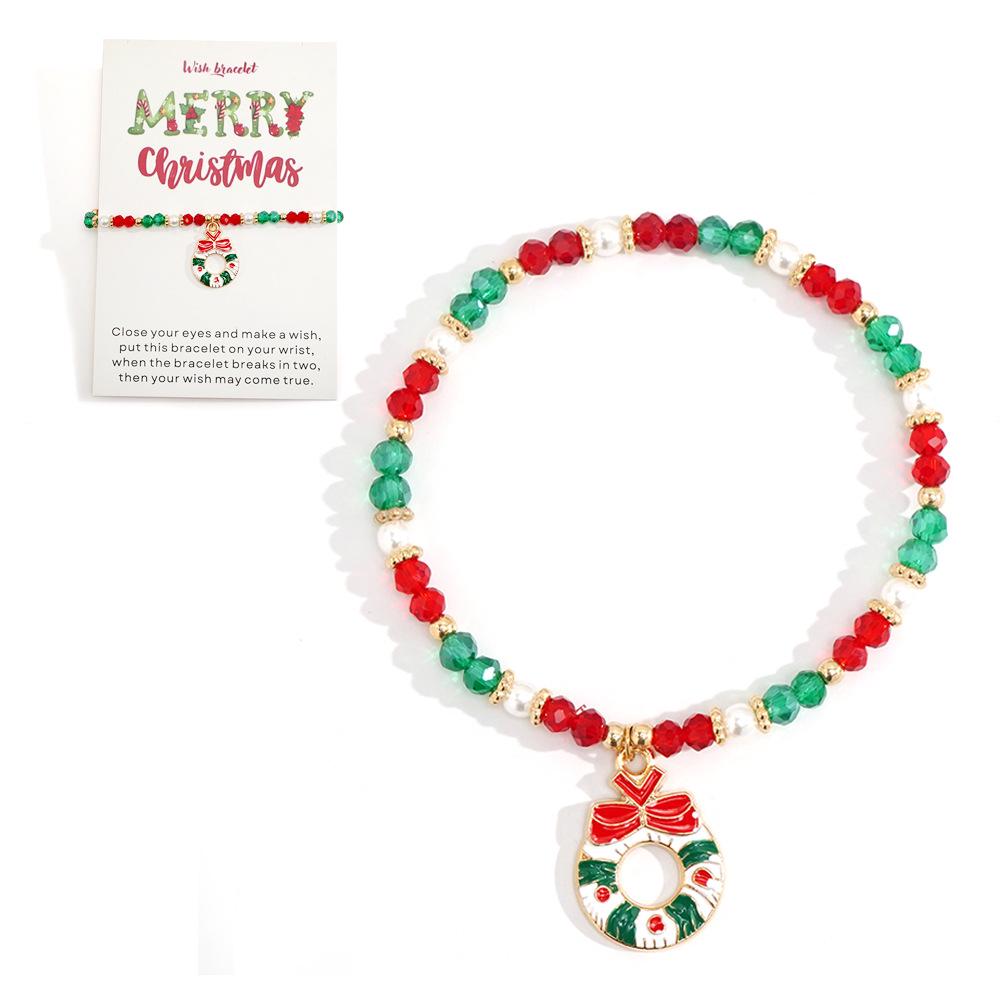 Рождественский набор браслетов из полимерной глины: Санта, Олень, Колокольчик и Елка