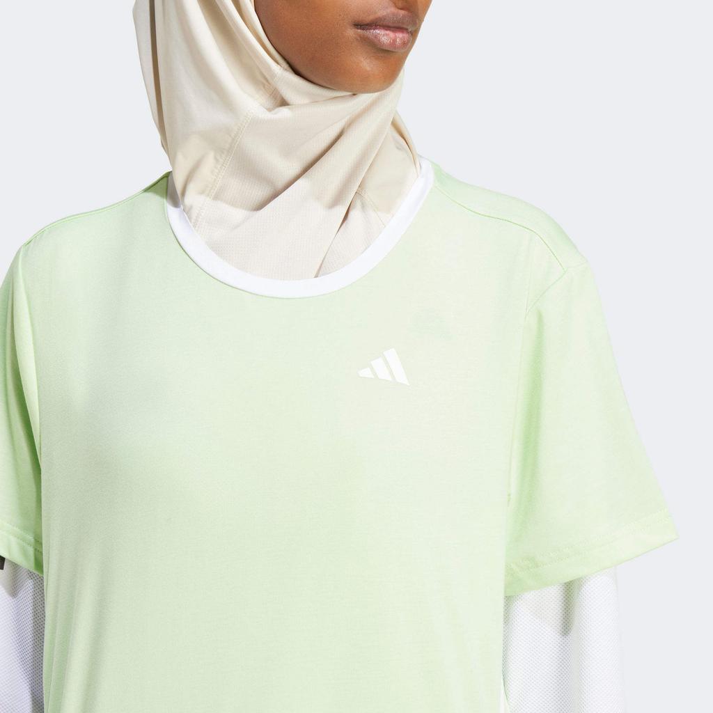 Adidas Женская футболка с круглым вырезом, коротким рукавом и цветными блоками с тремя полосками, топы, зеленая IW8786