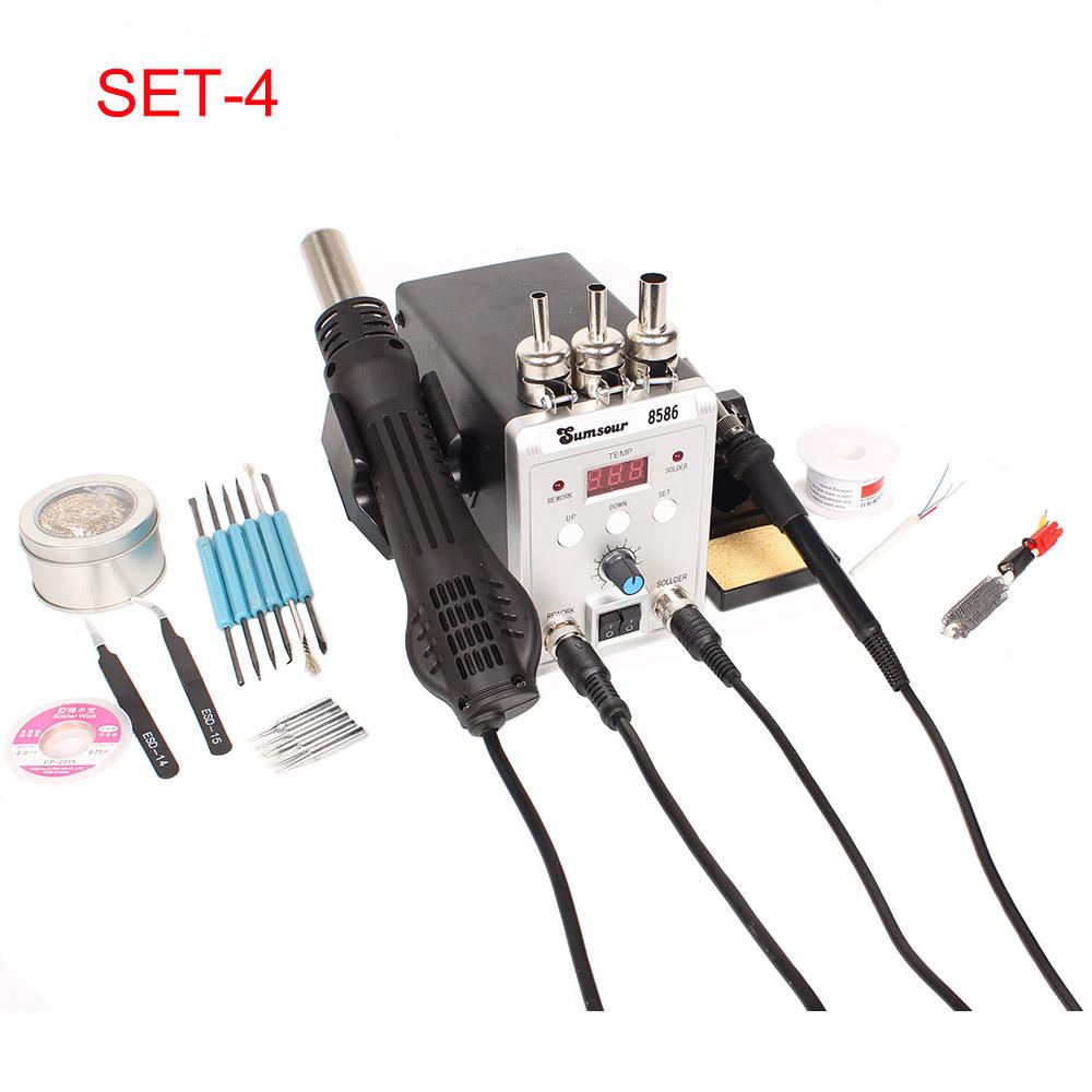 8586 760W 220V 2 in 1 Soldering Station Hot Air Gun Solder Iron SMD BGA Rework Desoldering Welding Repair Tools