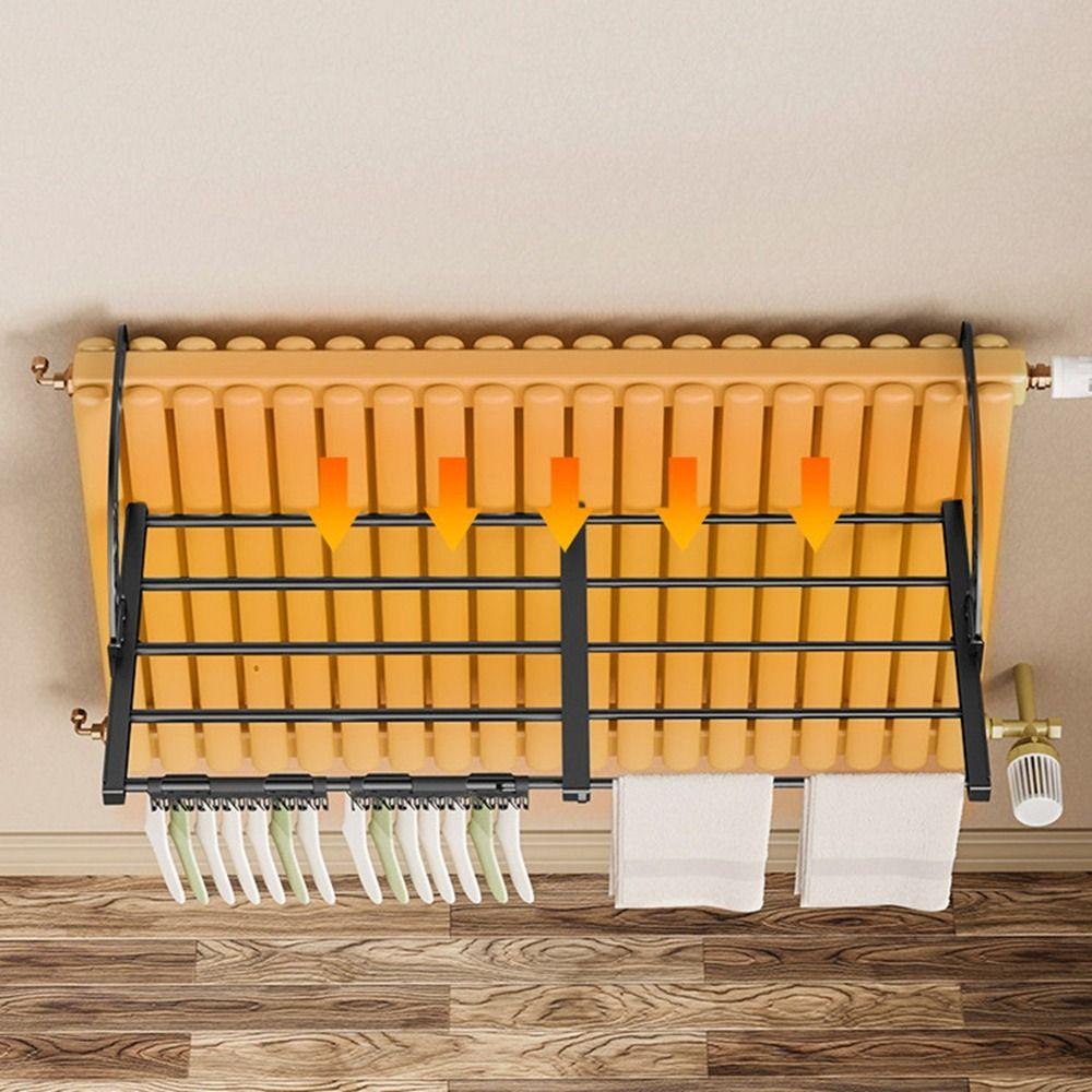 Сушилка для радиатора из углеродистой стали, регулируемая, складная, выдвижная, сушилка для одежды на радиатор, компактная стойка для хранения полотенец, для прачечной