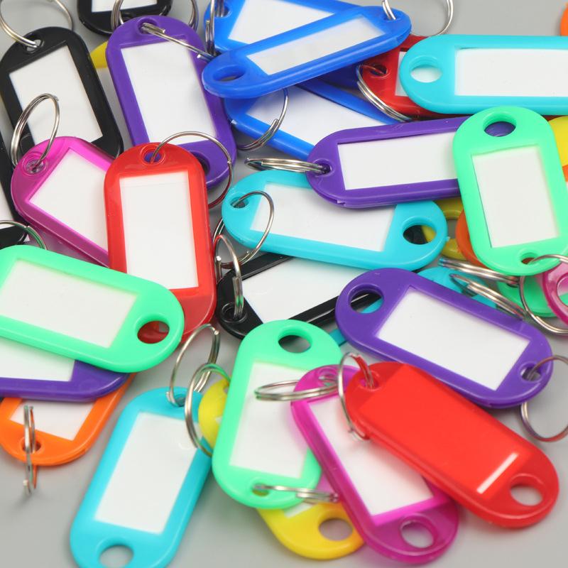 50 PCS Plastic Key Tags Split Ring ID Label Keychains for Organizing Locker Mailbox Apartment Office Home Keys
