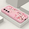 Мягкий чехол для телефона из ТПУ с розовым цветочным принтом для Samsung S25 Plus S24 FE S23 Ultra S22 A56 A16 A15 A55 A36 A06 A05 A35 A34, противоударный матовый чехол-бампер
