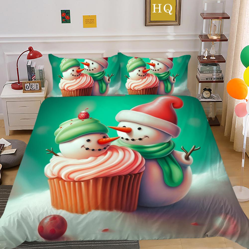 Модное рождественское одеяло с принтом размера «king-size», комплект высококачественного полиэстера для подростков, детей, домашнее постельное белье