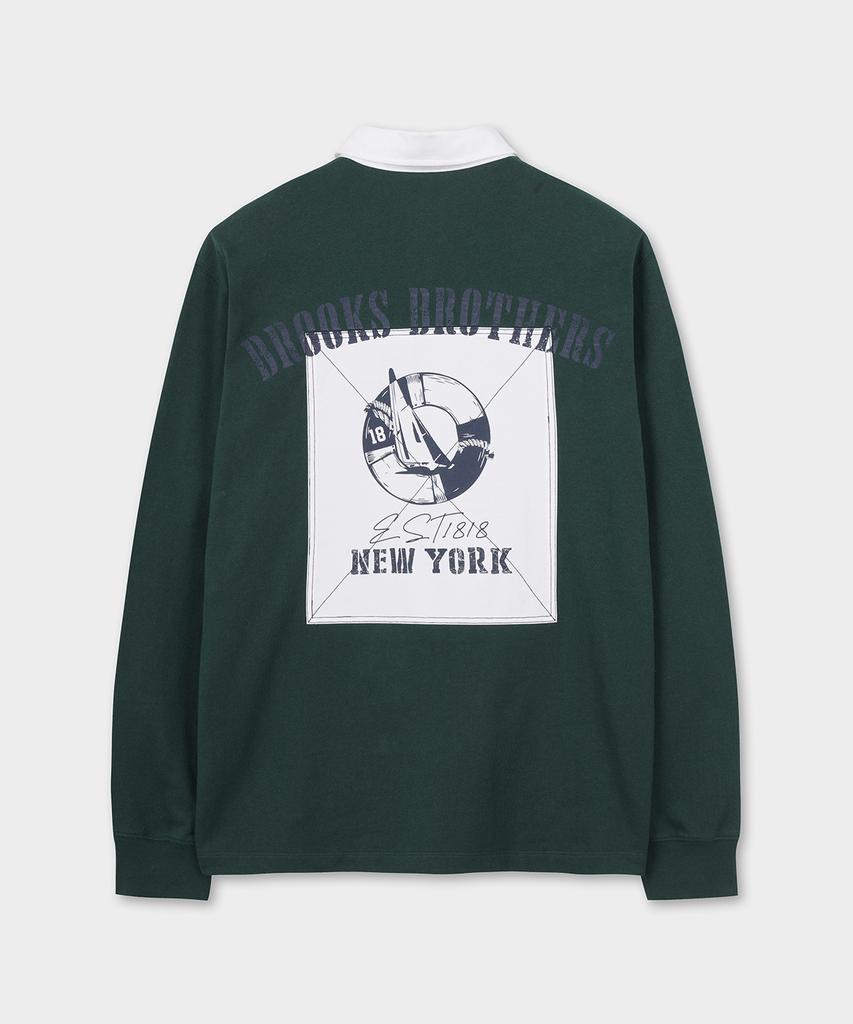 BROOKS BROTHERS [Heritage] Блокирующаяся футболка для регби (зеленый) (Bbntmb152Aifs)