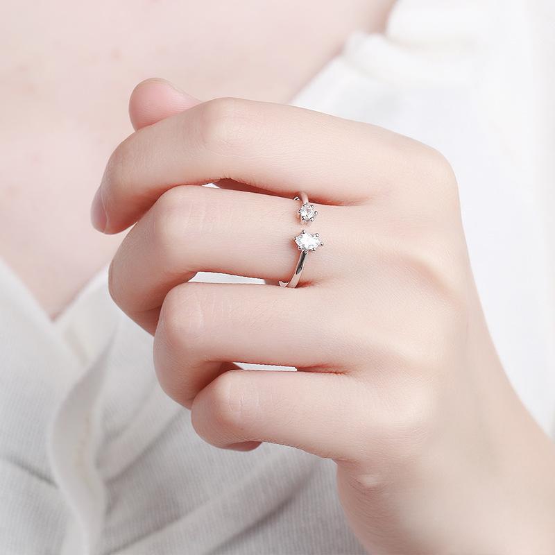 Кольцо из стерлингового серебра S925, модное, изысканное, открытое, в корейском стиле, универсальное кольцо