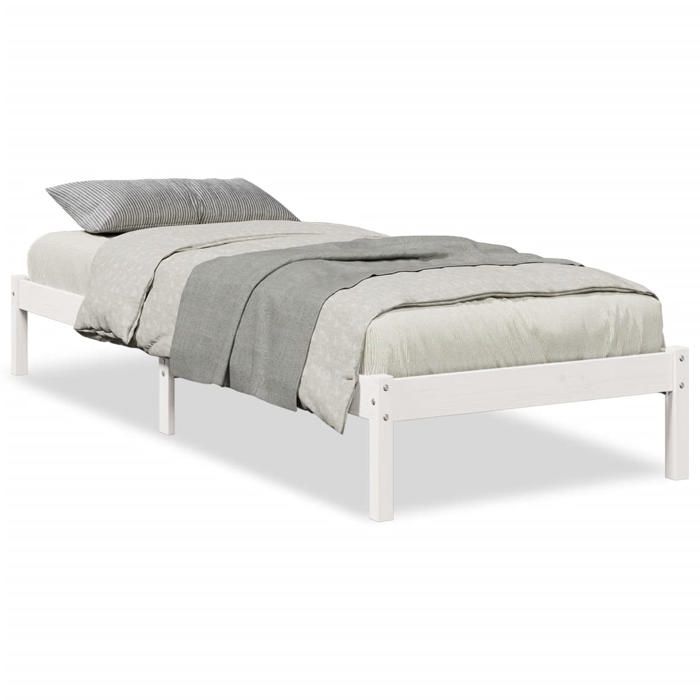 VidaXL Cadre de lit extra long sans matelas 90x210 cm bois massif pin, lit, meuble de chambre, lit en bois, lit simple, 852403