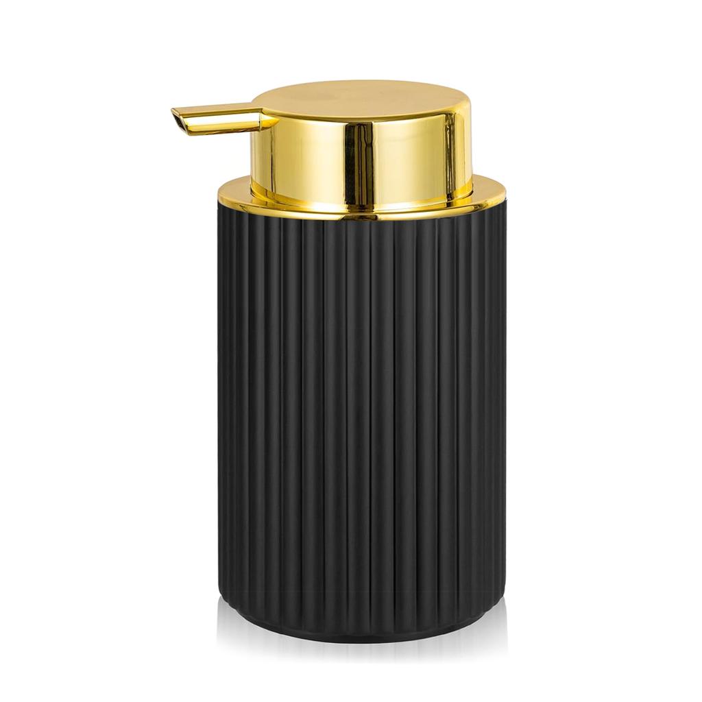 Черный дозатор для мыла с насосом, многоразовый дозатор для мыла для рук и посуды с силиконовым подносом для туалетных столиков или кухонной раковины