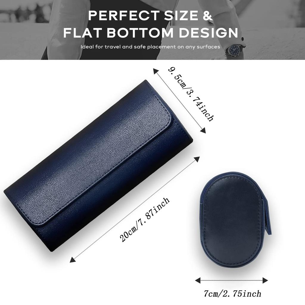 Watch Case Travel Organizer - Watch Roll Case - 3 Watch Case Display Storage for Men - Watches Accessory Gift