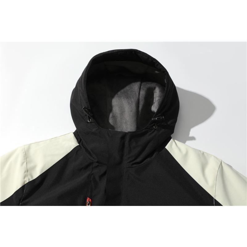 Осенне-зимние мужские и женские ветрозащитные и морозостойкие куртки из меха серебристой лисицы, парные куртки с цветными блоками, рабочая одежда для персонала на открытом воздухе