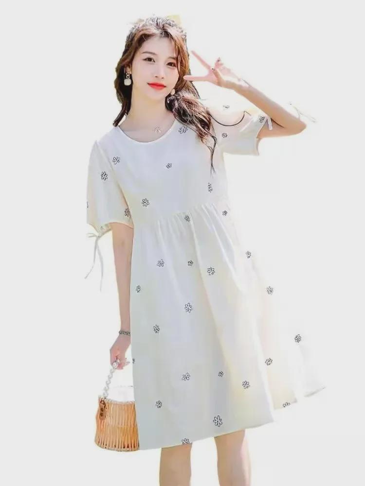 Платья для беременных с цветочной вышивкой 2022 года: Шикарные однотонные цвета для беременных