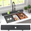 Silicone Sink Splash GuardSlope Upgraded Faucet MatSink Gadgets-Splash Guard Behind Faucet Water Drip Catcher Mat for Kitchen