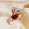 Brooch Femininity Versatile Crystal Diamond Fox Brooch Jacket Coat Anti-Light Pin