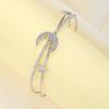 iF ME Shining Zircon Bangle Star Moon Cross Silver Opening Bangles for Women Jewelry Accessories