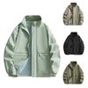 New Zipper Casual Coat Loose Collar Big Pocket Jacket Large Size Fashion Leisure Outdoor Sports Coat