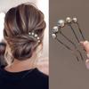 Fashion Metal U-Shaped Hair Stick Women Elegant Simple Pearl Hair Clip Pins Hairpin Headwear Hair Accessories Gifts