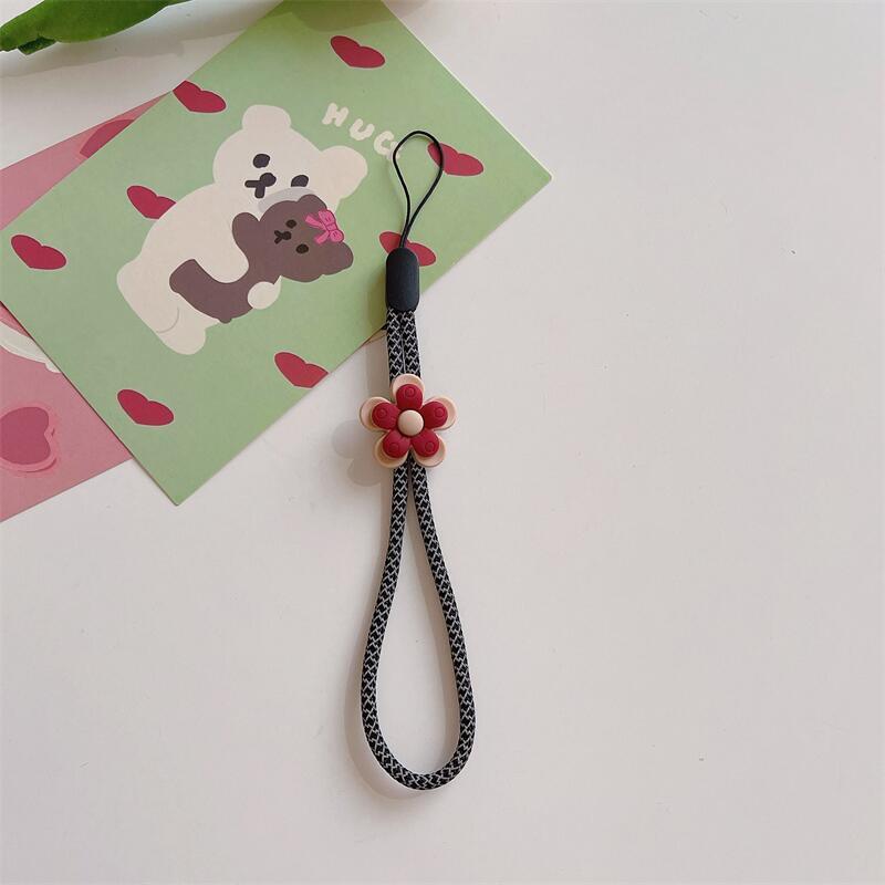 Милый ремешок для телефона, креативный модный цветочный ремешок для телефона, портативный браслет для женщин, аксессуары для мобильных телефонов на запястье