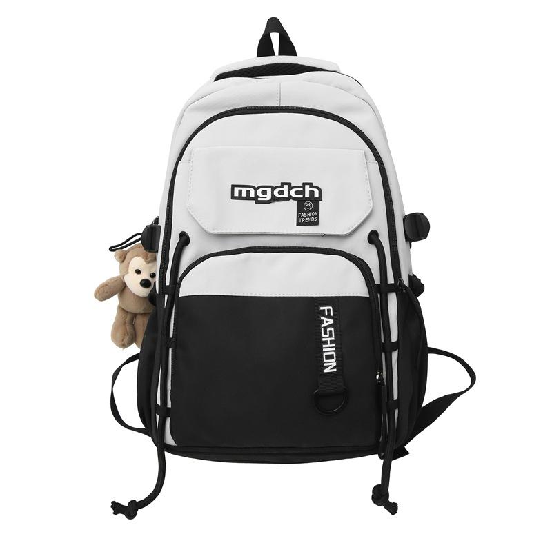 Новый студенческий школьный рюкзак Мужской корейская версия Контрастный цвет Рюкзак Женский модный Ins Трендовый Рюкзак большой вместимости для студентов колледжа