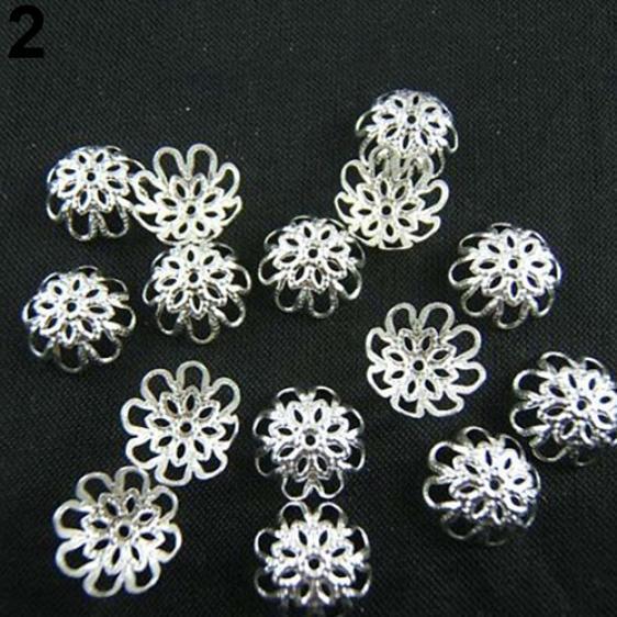 Accessories 200Pcs Hollow Flower Loose Beads 10MM Bead Caps DIY Founding Jewelry Findings Fashionable