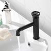 Basin Faucets Retro Industrial Style Matte Black  Brass Crane Bathroom Faucets Hot and Cold Water Mixer Tap Torneira WF-20A01
