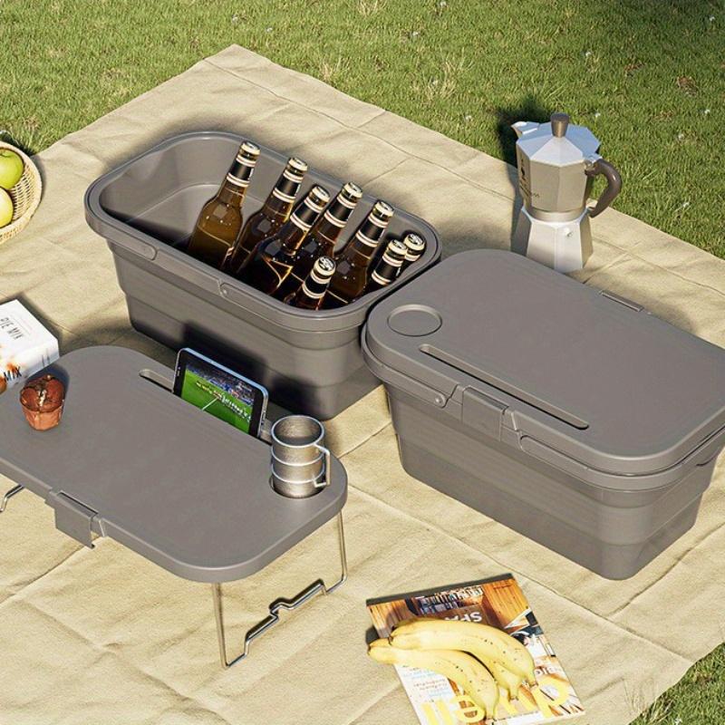 1pc Portable Collapsible Large Capacity Picnic Basket, Collapsible Plastic Storage Basket for Outdoor Party Home Party Barbecue