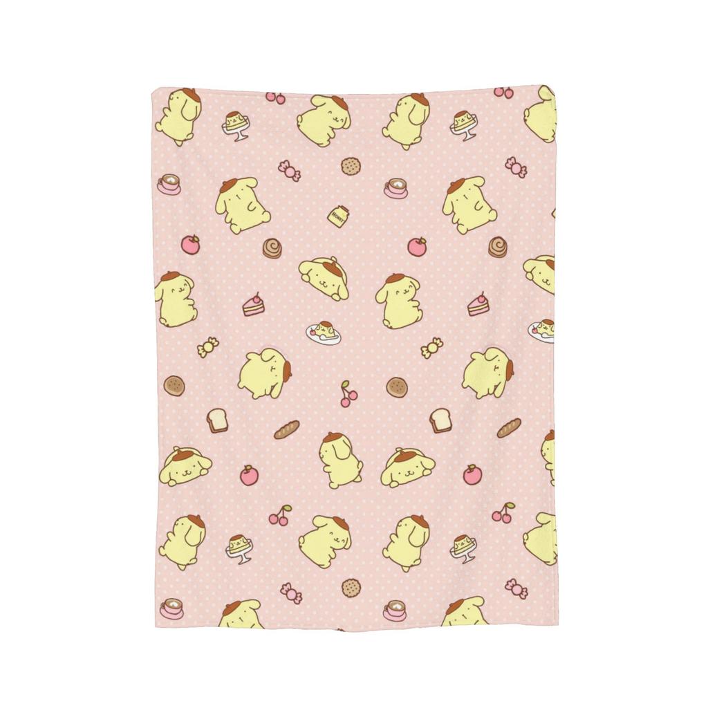 Плюшевое одеяло с помпонами Pom Pom Purin, забавное плед для дома, отеля, дивана, 150*125 см, одеяло