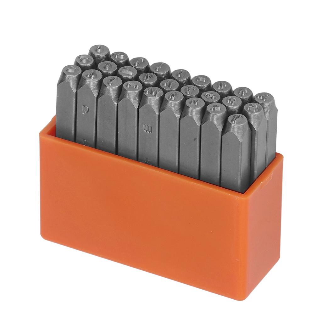 27 Pcs Metal Stamps Orange High Carbon Steel Metal Lowercase Letter Punch Stamp Set for Jewelry Leather with Box