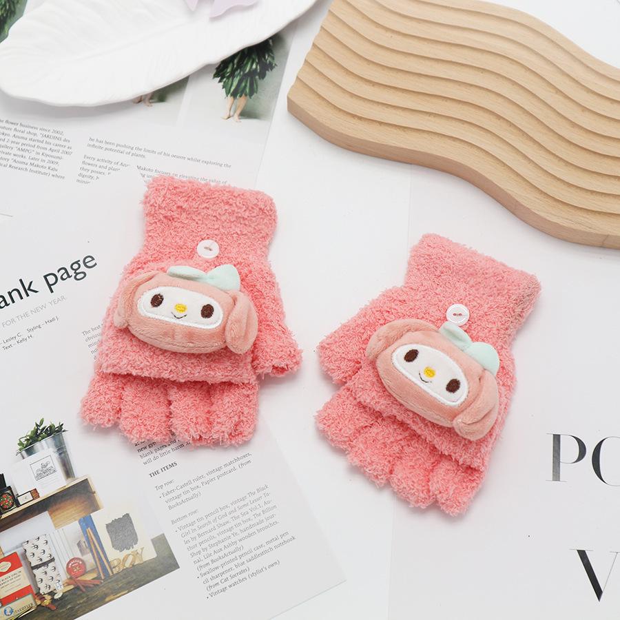 Kids' Winter Fingerless Flip-Top Writing Gloves – Warm Half-Finger Gloves for Boys & Girls