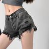 Women’s Denim Shorts Summer Thin Sexy Low Waist Raw Edge Wide Legs A Line Hole Hot Pants Y2k Streetwear Korean Style Clothing