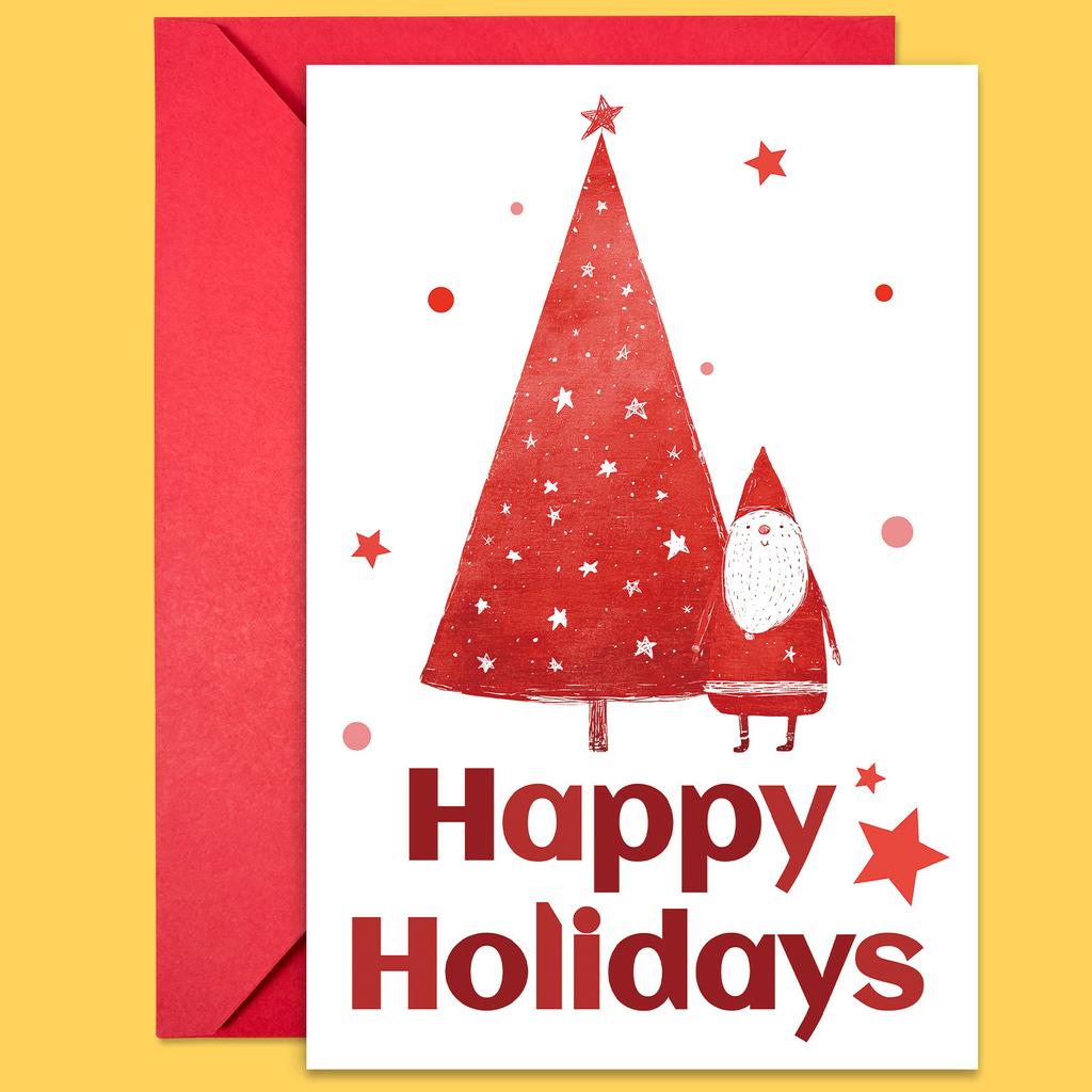 10PCS Christmas Greeting Cards Set with Envelopes, Cartoon Hand-drawn Xmas Cards for Holiday Wishes & Gifts