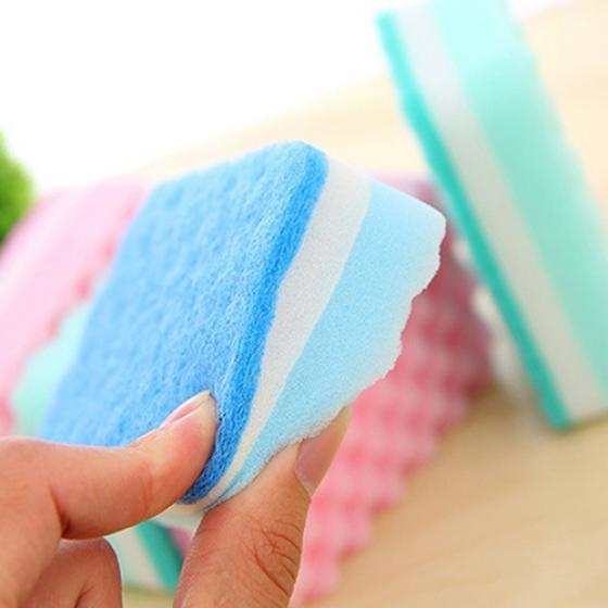 4 шт. толстые волнистые антибактериальные кухонные губки-щетки для мытья посуды полотенца