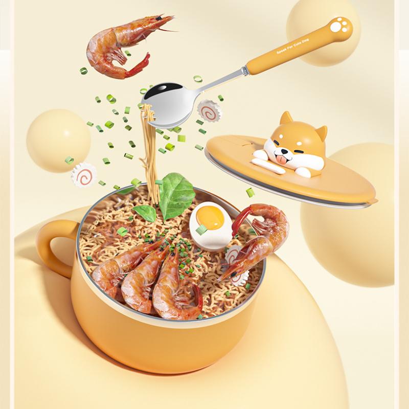 1200 мл Нержавеющая сталь Миска для лапши быстрого приготовления с крышкой-фильтром Фруктовый салат Суп Рамен Миски Посуда Кухонные принадлежности Ланч-бокс