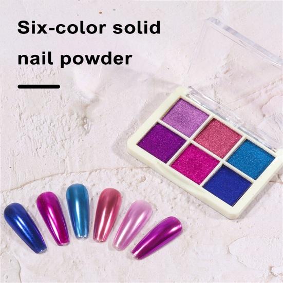 1 набор блестящих пудр для ногтей DIY 6 цветов светящийся твердый пигмент для ногтей порошок