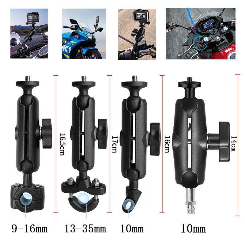 Motorcycle Bicycle Handlebar Bracket Clip for Insta360 X5 X4 X3 GoPro 12 11 10 9 Selfie Stick Monopod Mount Handlebar Base Clip