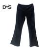 Women Pants Elastic High Waist Solid Color Flared Pants with Pockets Corduroy Leisure Work Travel Party Trousers
