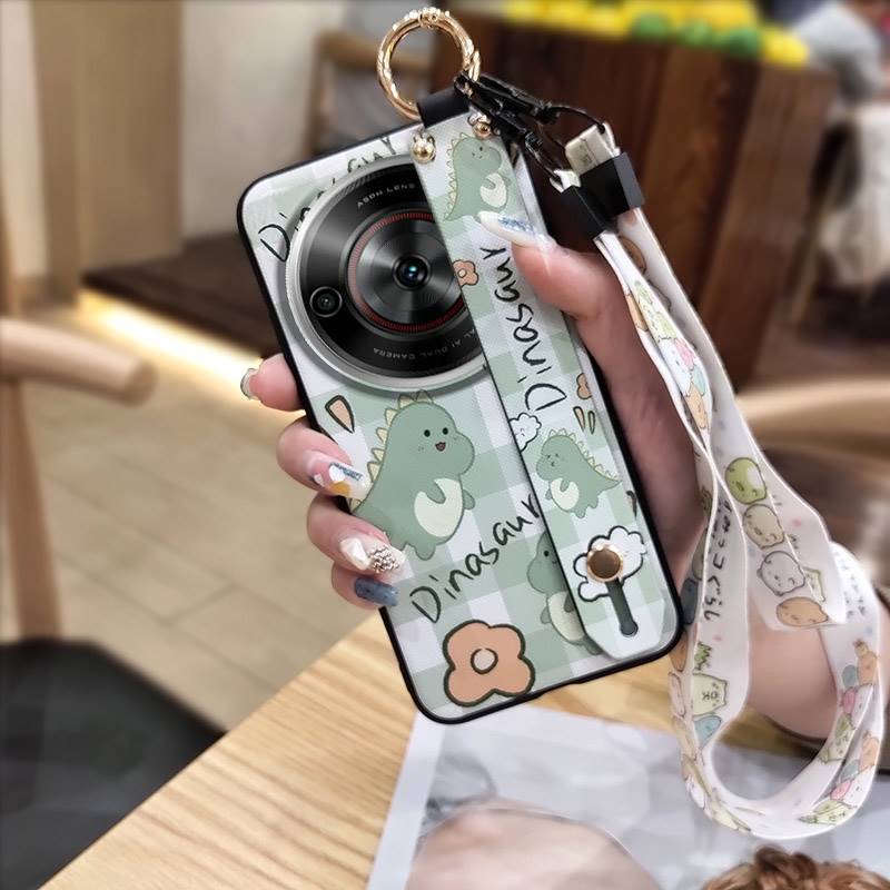 Cute Durable Phone Case For ZTE Blade A75 5G/Nubia Focus 5G/Calf 5G Cartoon Anti-knock Soft Case Ring Protective Lanyard