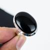 Natural Black Onyx Adjustable 925 Sterling Silver Ring - Fits US Sizes 6 To 11 - Handmade Boho Jewelry for Women & Men, Wadding Gifts