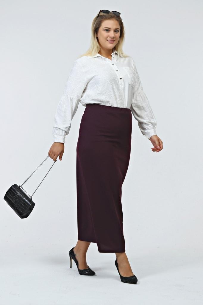 Женская стильная юбка большого размера с эластичной резинкой на талии Юбка больших размеров на подкладке из стальной трикотажной ткани черного цвета