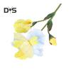 Artificial Iris Branch with Stem Green Leaves Home Wedding Party Faux Flower Floral Arrangement Indoor Outdoor Decoration Photo Props