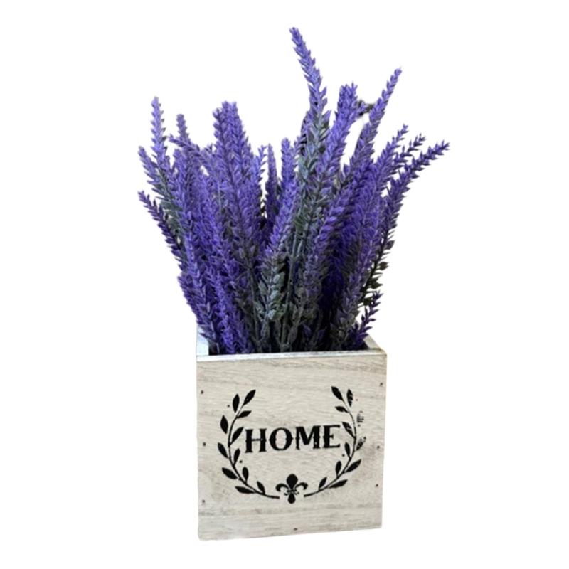 Букеты из искусственных цветов с деревянным кашпо Искусственное растение в вазе Для патио Свадебная настольная цветочная композиция