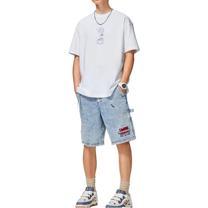 Li-Ning x Steven Harrington Cartoon Graphic T-shirt 'White' Men's AHSSC49-3