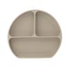Enne. Baby Food Plate with Suction Cups, Unbreakable Silicone Plate, Non-Tip, Suitable for Baby Meals (Beige Gray)