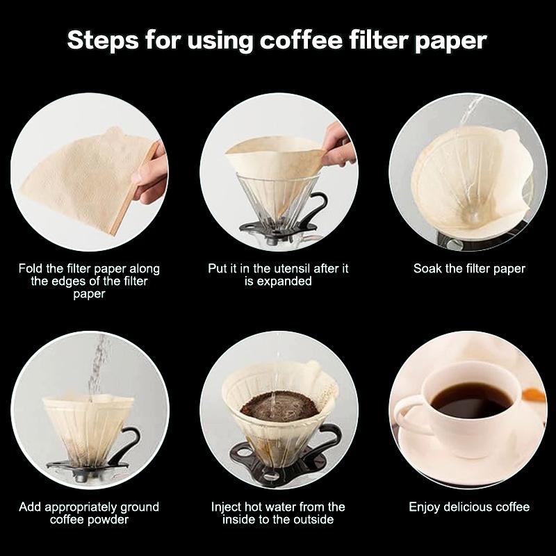50/100 шт. Бумага для кофейных фильтров V-образной формы Сектор Древесная целлюлоза Капельная бумага Различные размеры Аксессуары для чайного инфузора Инструмент