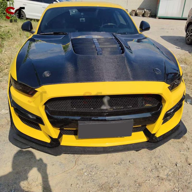 Ford Mustang GT500 Style Carbon Fiber Hood Front Kit