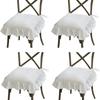 4 Pack Chair Pads Ruffles Chair Cushion Cover,100% Cotton Boho Slipcover Suitable for Living Room Dining Chair Pat, Stylish Seat and Back Pads