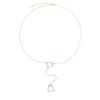 100% Stock 925 Sterling Silver Fine Chains Necklace Two Stirrup Jewelry for Horse Lovers Long Tassel with Micro Setting CZ Stone